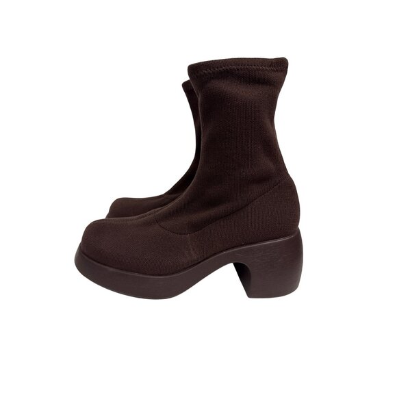 Camper Thelma Women's Boots Ankle Brown Tencel Mid Block Heel Size EU 37 US 6.5 - Picture 4 of 11